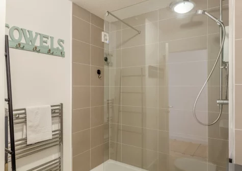 The shower room at 18 St Nicholas Court, St Ives