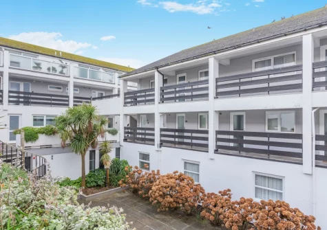 Two flights of external steps from the pretty courtyard lead to this delightful St Ives apartment