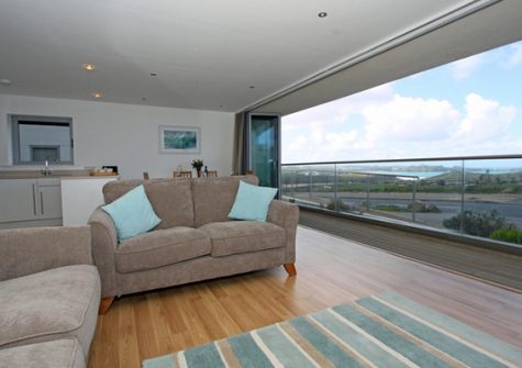 The open plan living and dining area @ 18 Zenith, Newquay