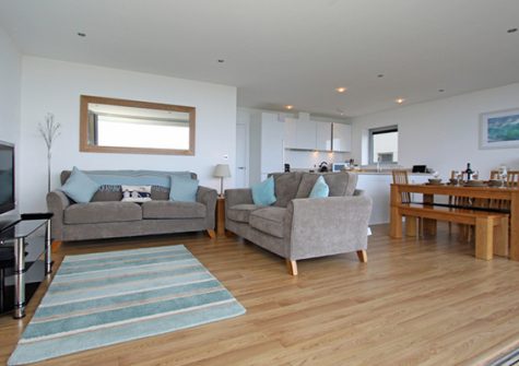 The open plan living and dining area @ 18 Zenith, Newquay
