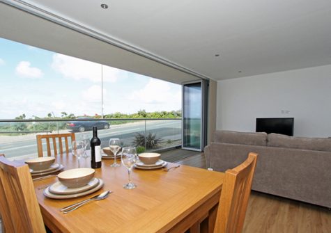 The open plan living and dining area @ 18 Zenith, Newquay