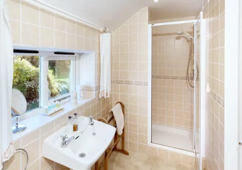 Bedroom #2 en-suite at 2 Bittadon Cottages, Bittadon