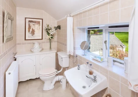 Bedroom #2 en-suite at 2 Bittadon Cottages, Bittadon