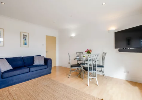 The living & dining area at 2 Clearwater, St Ives