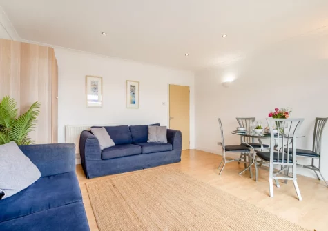 The living & dining area at 2 Clearwater, St Ives