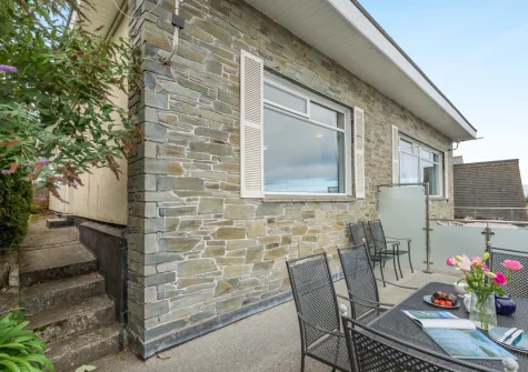 The patio balcony & alfreso dining area at 2 Clearwater, St Ives