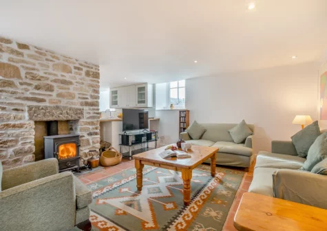 The living room at 2 The Chapel, Rinsey