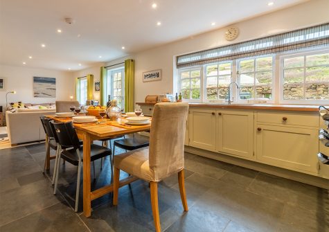 The kitchen & dining area at 2 The Fish Cellars, Port Quin
