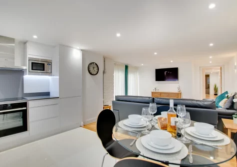 The living, dining area & kitchen at 2 The Sail Loft, Dartmouth