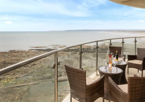 The balcony & outdoor sitting area at 22 Horizon View, Westward Ho!