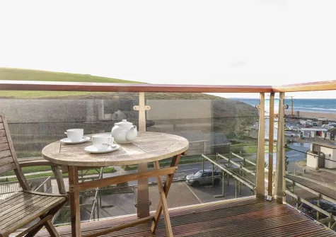 The balcony at 25 The Waves, Tregurrian