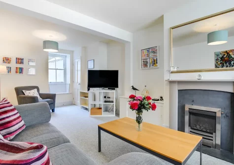 The living room at 26 Chapel Street, Penzance