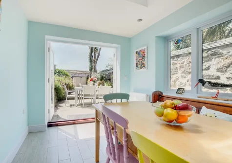 The dining room at 26 Chapel Street, Penzance
