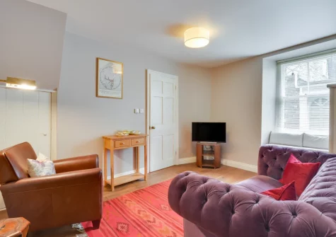 The living room at 26 Church Lane, Padstow