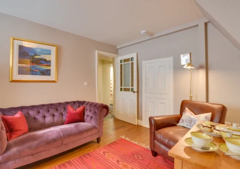 The living room at 26 Church Lane, Padstow