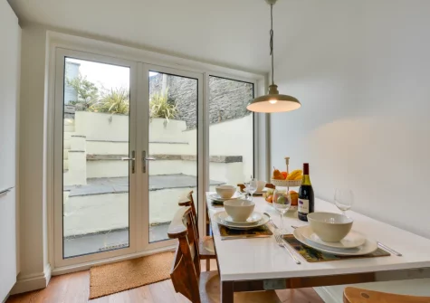The dining area at 26 Church Lane, Padstow
