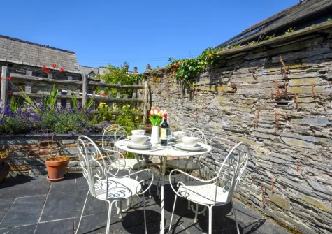The terrace, barbecue & alfresco dining area at 26 Church Lane, Padstow