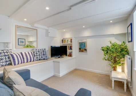 The living room at 26 Wesley Place, St Ives