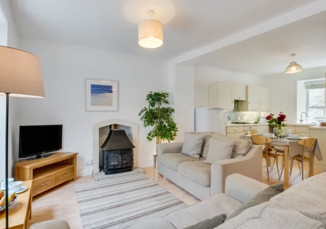 The living area at 26 Wesley Place, St Ives