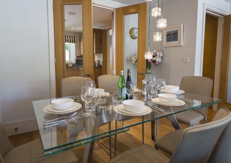 The dining area at 28 Dart Marina, Dartmouth