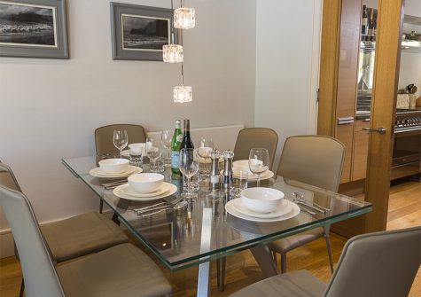 The dining area at 28 Dart Marina, Dartmouth