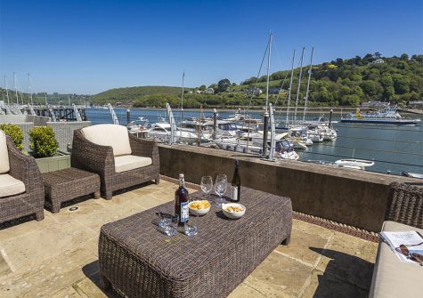 The outdoor patio at 28 Dart Marina, Dartmouth