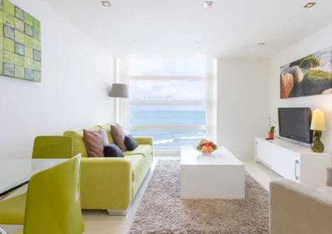 The living area at 28 Rocklands, Newquay