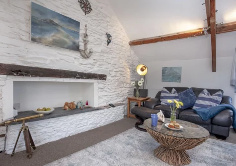 The living room at 3 Bayview, Torcross