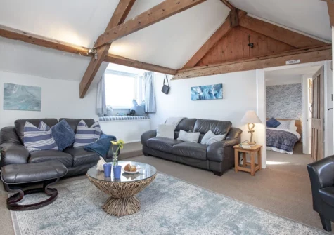 The living room at 3 Bayview, Torcross