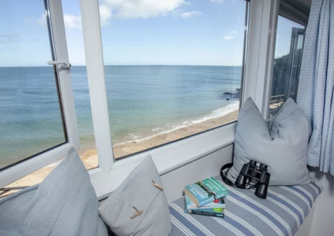 The panormaic sea view from bedroom #1 at 3 Bayview, Torcross