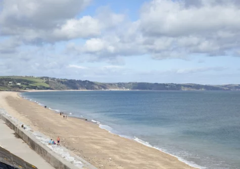The beach and water are mere metres from the front door at 3 Bayview, Torcross