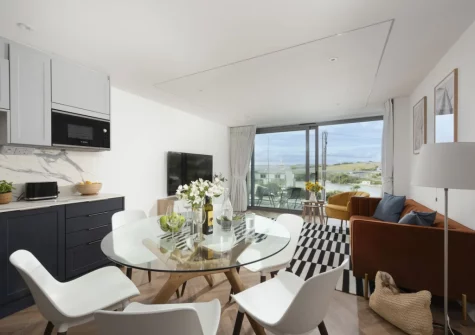 The dining area at 3 Oasis Sands, Newquay