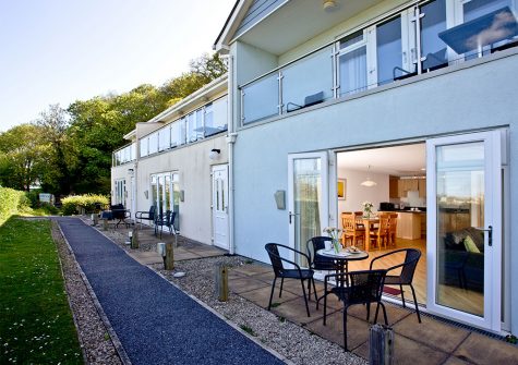 The outdoor patio and garden at 3 Red Rock, Dawlish Warren