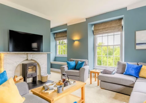The living room at 3 The Square, Penryn
