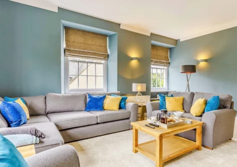 The living room at 3 The Square, Penryn