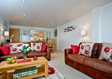 The living area at 31 Bredon Court, Newquay