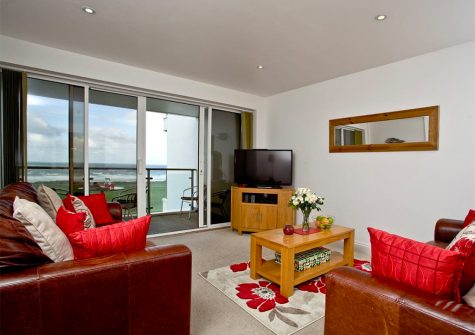 The living area at 31 Bredon Court, Newquay