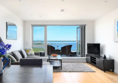 The living area at 32 One Lusty Glaze, Newquay