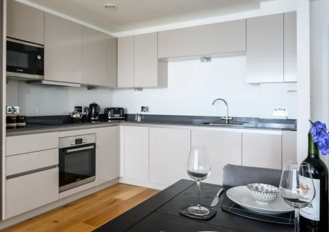 The kitchen & dining area at 32 One Lusty Glaze, Newquay