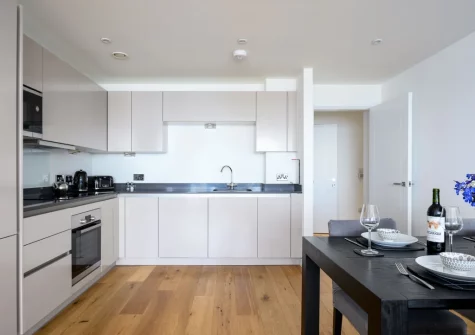 The kitchen & dining area at 32 One Lusty Glaze, Newquay
