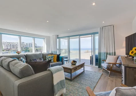The living area at 34 The Dunes, Perranporth