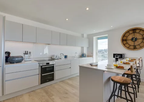 The kitchen at 34 The Dunes, Perranporth