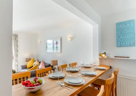 The dining area at 4 Admiralty Court, Looe