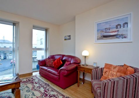 The living area at 4 Richmond House, Dawlish