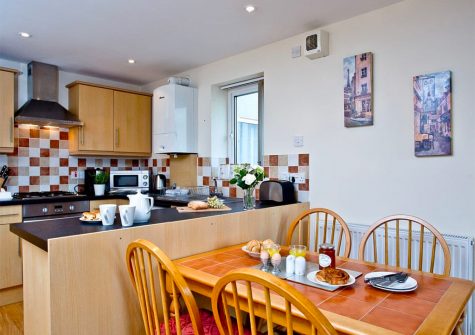 The dining area at 4 Richmond House, Dawlish
