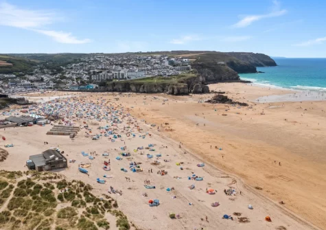 Perranporth Beach is loved for its three-kilometres stretch of golden sand, rolling surf & relaxed atmosphere, it's a dream for anyone who loves being by the sea