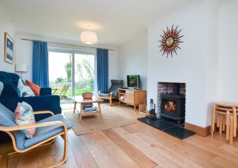 The living area at 4 Withey Cottages, Perranuthnoe
