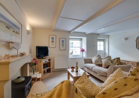 The living room at 41 Back Road West, St Ives