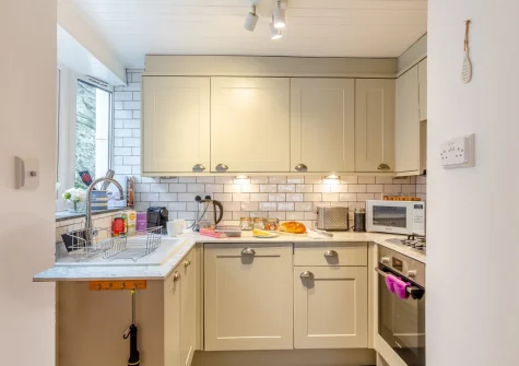 The kitchen at 45 North Street, Fowey