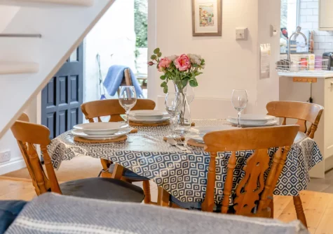 The dining area at 45 North Street, Fowey